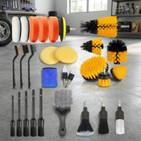 29 Pieces Heavy-Duty Drill Brush Attachment Set Interchangeable Car Detailing Brush Kit Rotary Scrub Pad Set Multi-Surface for Homeowners