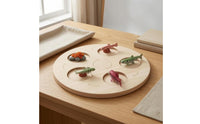 Recessed Cycle Recognition Board Printed Arrows Educational Matching Game Board Round Life Cycle Matching Game Set Natural Wood