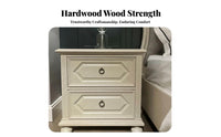 3-Drawer Nightstand Distressed Finish 3-Drawer Carved End Table Vintage design Anti-Tipping Safety for Homeowners, Entryway