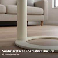 Nordic Design Round Side Table Light Luxury Small Side Table Space-Saving Versatile for Apartment Dwellers, Homeowners, Interior Designers, Bedroom, Home Office, Balcony, Entryway
