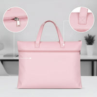 Zippered File Bag Double-Compartment File Bag with Carry Handle A4 Document Holder Portable Zipper Pouch with Handle Slim