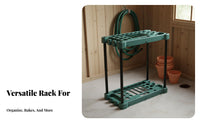 Multifunctional Garden Tool Rack Easy to Assemble Yard Tool Organizer Heavy-Duty Shovel and Rake Holder Large Capacity for Outdoor, Garage, Shed, Basement