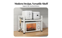 Space Saving Expandable Microwave Oven Rack Rust-Resistant Expandable Microwave Stand Easy to Assemble Kitchen Appliance Storage Rack Heavy Duty for Home Cooks, Office Workers, Countertop, Small Apartments, Coffee Station, Dorm Room