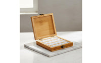 Empty Wooden Paint Box Removable Pans Bamboo Watercolor Case Compact Empty Watercolor Palette for Artists, Painters, Outdoor Painting