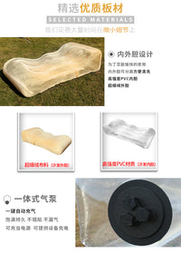 LAZYBABY自动充气懒人沙发单人网红款创意阳台休闲懒人躺椅午休床 自动充气沙发+财源滚滚（黑色）沙发套