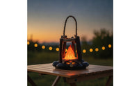Campfire Lamp with Handle Flickering Decorative Lantern Ambient for Camping