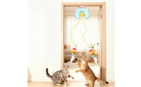 Interactive Door Hanging Cat Toy Hands-Unattended Retractable Cat Toy Elastic Replaceable for Apartments