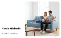 Nordic Design 3-Seater Fabric Sofa Modern Minimalist Design 3-Seater Settee Economical Living Room Furniture Space-Saving for Apartment Dwellers, Small Families, Homeowners, Home