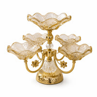 Fruit Bowl with Metal Stand Decorative Dish Clear for Dining Table, Hosts