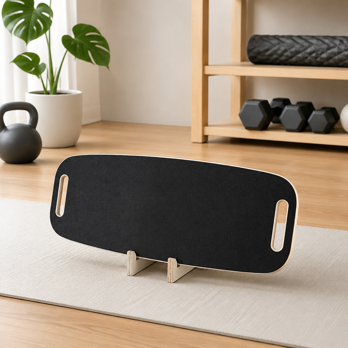 Balance Trainer, Adult, Core Training, Wooden, 74cm, Roller Type, Non-Slip Treatment, Indoor Exercise, Fall Prevention