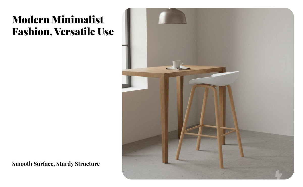 Minimalist Design Modern Bar Stool Nordic Design Bar Stool with Footrest Sturdy Construction Anti-Slip Foot Pads for Cafe Owners, Homeowners, Families, Restaurant, Dining Room