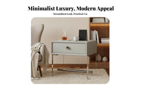 Transparent Design Sofa Side Table Minimalist design Waterfall Side Table Space-Saving Nightstand Sturdy Construction for Apartment Dwellers, Homeowners, Students, Bedroom, Small Spaces, Living Room, Office
