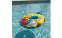 Baby Boat Inflatable with Steering Wheel Inflatable Car Pool Inflatable Kids Swim Flotation Device with Seat for Toddlers