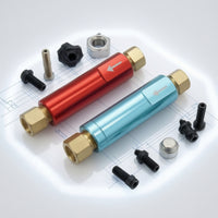 2 Pieces Residual Brake Pressure Valve with Fittings Anodized Drum Brake Valve Red Inline for Car Builders, Garage Builds