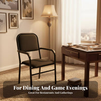 High-Resilience Cushion Mahjong Chair Reinforced Legs Padded Backrest Armchair Variety of Design S Metal Frame Utility Chair for Adults, Seniors, Restaurant Owners, Game Room, Home