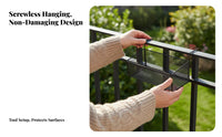 toolno-charge installation Railing-Mounted Plant Holder adaptable Railing Planter Box Detachable attachment Hanging container Space-Saving for Apartment Dwellers, Gardeners, property owners, Balcony, glazingsill, Kitchen, Bathroom