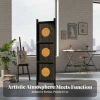 Foldable Arched Panel Screen Freestanding Room Divider Vintage aesthetic Household Furnishing Portable for telecommuting Workers, residents, Interior Designers, Bedroom, Studio Apartment, Home Office, Cafe