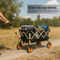 NF833 Outdoor Foldable Portable Camping Cart with Silent Wheels