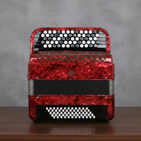 Russian Accordion Non-Slip Textured Keys Chromatic Button Accordion Includes Straps and Backpack Musical Instrument for Concert