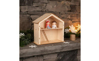 Assembly Cottage with Ladder Unfinished Wooden Woodcraft Two-Tier Miniature Wooden house for Hobbyists