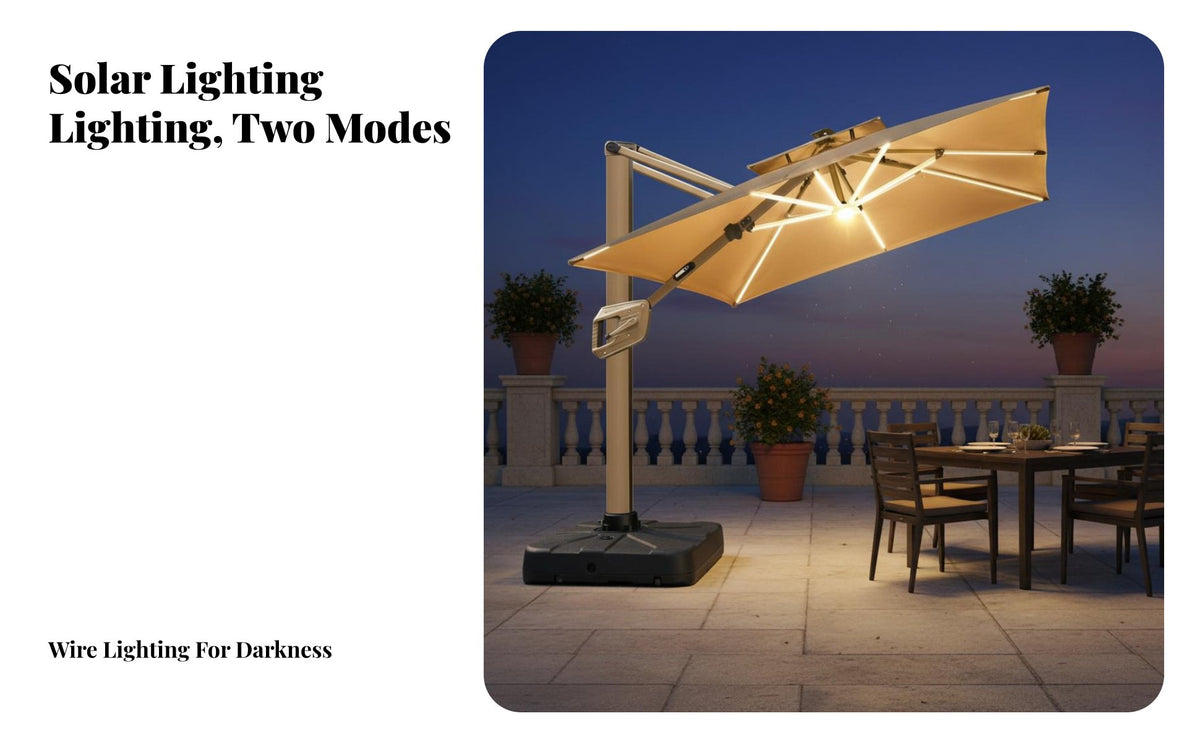 Offset Cantilever Umbrella Sun Protection Cantilever Patio Cover Large Coverage for Cafe Owners, Garden Lovers, Patio, Backyard, Waterside