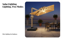 Offset Cantilever Umbrella Sun Protection Cantilever Patio Cover Large Coverage for Cafe Owners, Garden Lovers, Patio, Backyard, Waterside