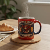 American 250th Anniversary Mug Collectible Item the Nation 250th Anniversary Mug Double Sided Print Patriotic Coffee Cup for Collectors, Nationalists
