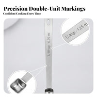 5 Pieces Flat Handle Mini Measuring Spoons Hanging Hole Square Bowl Measuring Spoons Baking Use