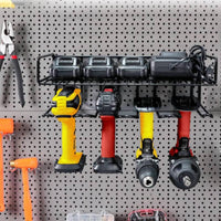 Heavy-Duty Power Tool Organizer Metal Power Tool Rack Space-Saving Drill Holder Wall Mount Rack Long-Lasting for DIYers, Handymen, Garage, Workshop