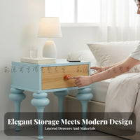 Nordic aesthetic Woven-Front Nightstand Modern Design Rattan Accent Cabinet With Storage Drawer Bedside Table Minimalist Aesthetic for Interior Designers, Apartment Dwellers, Homeowners, Guest Room, exhibition Home, Small Spaces, Entryway