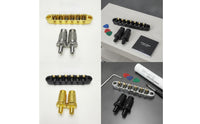 Guitar Roller Saddle Bridge Individual Intonation Adjustment Roller Bridge with Posts Tuning Stability Hardware for Guitarists, Luthier