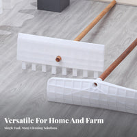 Wide Head Grain Scraper Even Scraping Rim Multipurpose Farm Rake Plastic Push Rake Sturdy PP Material Yard Tool for Garden
