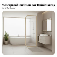 Waterproof Fluted Partition Screen Translucent Design Privacy Divider Minimalist Design Space Separator Easy to Clean for Interior Designers, Property Developers, Bathroom, Washroom, Shower Area, Entryway