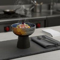 High Foot Pudding Bowl Dishwasher Ceramic Pedestal Bowl Oven-Fired-Fired Glaze Japanese Style Ice Dessert Cup for Restaurant, Cafe, Home Party