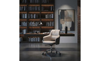 Breathable Backrest Modern Leather Swivel Chair Padded Seat Ergonomic Computer Chair for Streamers, Study, Conference Room