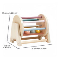 Educational Rolling Reasoning Mechanism Training Wooden Rolling Drum Rainbow Colors Wooden Bead Roller for Nursery