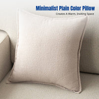 Linen Texture Pillow Cover, Solid Color, Sofa Backrest, Living Room Waist Support, Large, No Insert