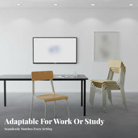 Simple Design Metal Frame Student Chair Long-Lasting Construction Molded Shell Stacker Lightweight Dining Seat Easy to Clean for Educators, Office Workers, Classroom, Training Room, Reception Area, Library