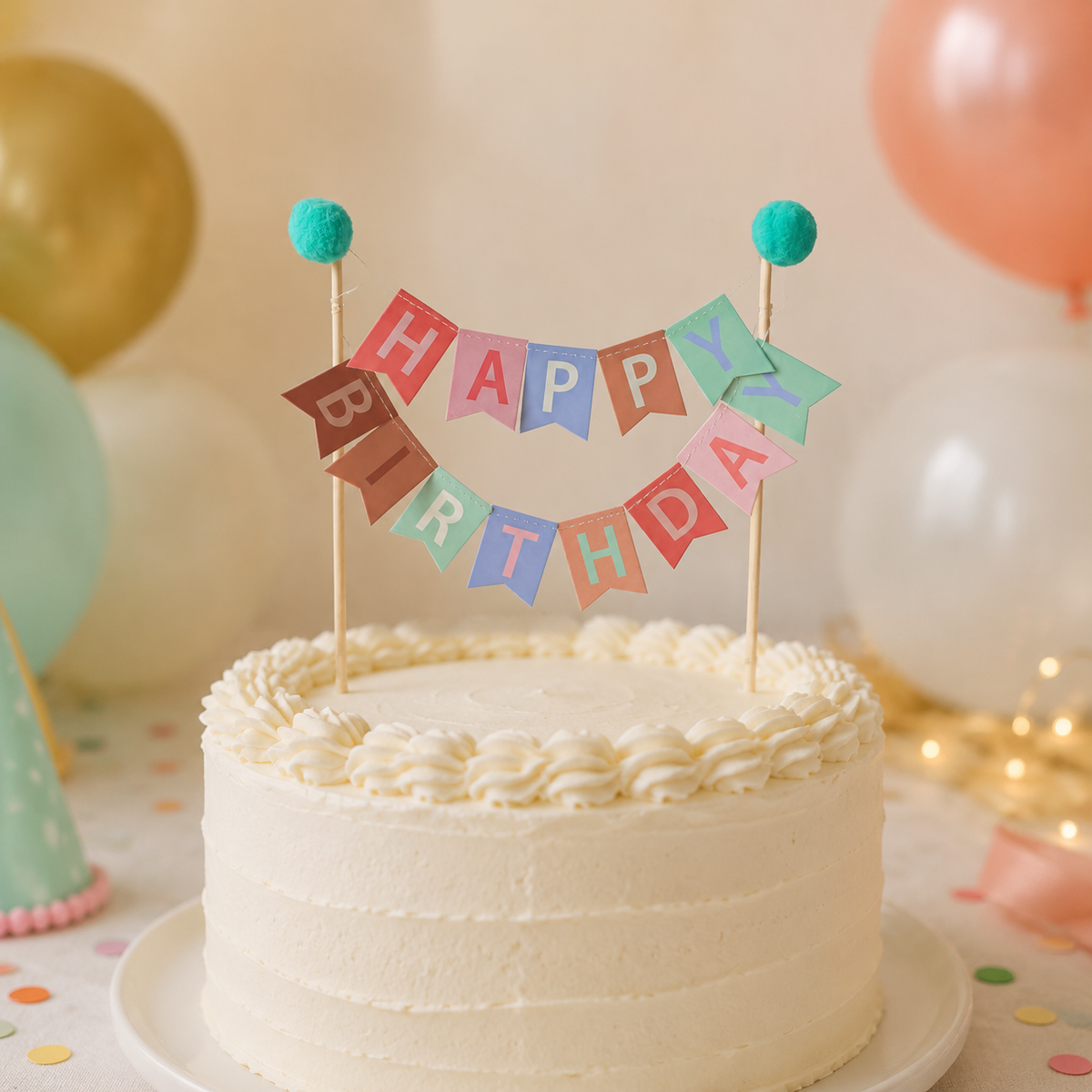 Dog Birthday Garland, Happy Birthday Decoration, Cardstock, Multicolor, For Dog Lovers