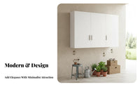 Multi-Door Overhead Unit Modern Design Enclosed Partition Storage-Areasaving Hanging Cupboard for Apartment Dwellers, Families, Kitchen, Bathroom