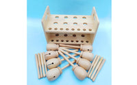 Wood Musical Toy with Storage Box Educational Rhythm Clapper Set Polished Percussion Instrument for Children