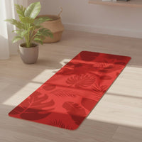 Non-Slip Exercise Mat with Leaf Print Printed Exercise Mat Cushioned Eco-Friendly for Yogis