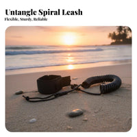 Coiled Leash with Ankle Cuff Swivel-Style Coiled Leash Knot-Resistant Leg Rope for Paddleboarders, Surfers, Paddleboarding, Surfing
