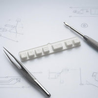 Raised Center Tab Keyboard Switch Assembly Molded Button Key Assembly Plastic Replacement Control Button Unit White