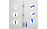 Telescoping Swimming Pool Cleaning Pole Anti-Slip Aluminum Pool Pole with Plastic Grip Ribbed Rust Proof for Spas