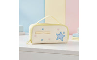 Star Pattern Pencil Pouch Cute Design Multi Layer Pen Bag Wide Opening Stationery Organizer for Students, Girls