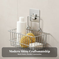 Self Simple Hook Installation Punch Basket Hanger Waterproof Screwless Shelf Support for Renters, Homeowners, Kitchen, Closet, Laundry Room