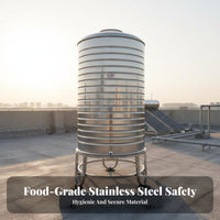 Stainless Metal Water Tank Thickened Wall Stainless Metal Water Elevated Reservoir Large Capacity Vertical Pressurized Storage Tank for Homeowners