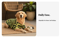 Striped Dog Shirt Lightweight Large Dog T-Shirt Breathable Canine Attire for Golden Retrievers, Labradors, Spring, Daily Wear, Outdoor