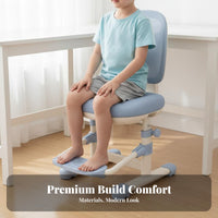 Sturdy Construction children's Homework Chair with Back Support Easy to Clean Height Adjustable Writing Chair for Primary School Students, Boys, Girls, Studying, Home, Bedroom, Playroom